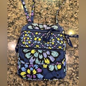 Vera Bradley Mini Hipster quilted floral crossbody functional bag purple blue